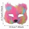 masque de chat en peluche réaliste pour enfants, masques en peluche d'animaux longs et pelés pour halloween, masque pour les yeux mystérieux de dessin animé, fournitures de fête costumée
