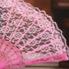 Éventail à main en dentelle pour femmes, en tissu noir et blanc, pliable, style victorien espagnol, pour fête de mariage, décoration de danse, cadeau