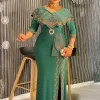 Abayas pour femmes dubaï africain musulman Robe de mode Caftan Marocain robes de soirée Satin Boubou Robe Djellaba Femme 2025 Abayas pour femmes dubaï africain musulman Robe de mode Caftan Marocain robes de soirée Satin Boubou Robe Djellaba Femme 2025