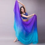 Châle en soie pour danse du ventre, voile de soie, foulard personnalisé pour le visage, écharpe défilée à la main, dégradé 200cm 250cm 270cm Châle en soie pour danse du ventre, voile de soie, foulard personnalisé pour le visage, écharpe défilée à la main, dégradé 200cm 250cm 270cm