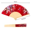 1 pièces original en bois main fleur bambou ventilateur de poche décoration fiestas chinois japonais pliant ventilateur pour la décoration intérieure