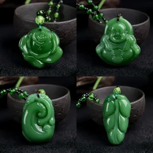 Pendentif Dragon Rose en Jade vert, bijoux naturels, cadeaux pour femmes, Talismans de luxe de styliste, collier en Agate véritable, chaîne à la mode