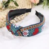 Nouveau tissu ethnique bandeau coloré broderie fleur tête lunette croix noué cheveux cerceau femme