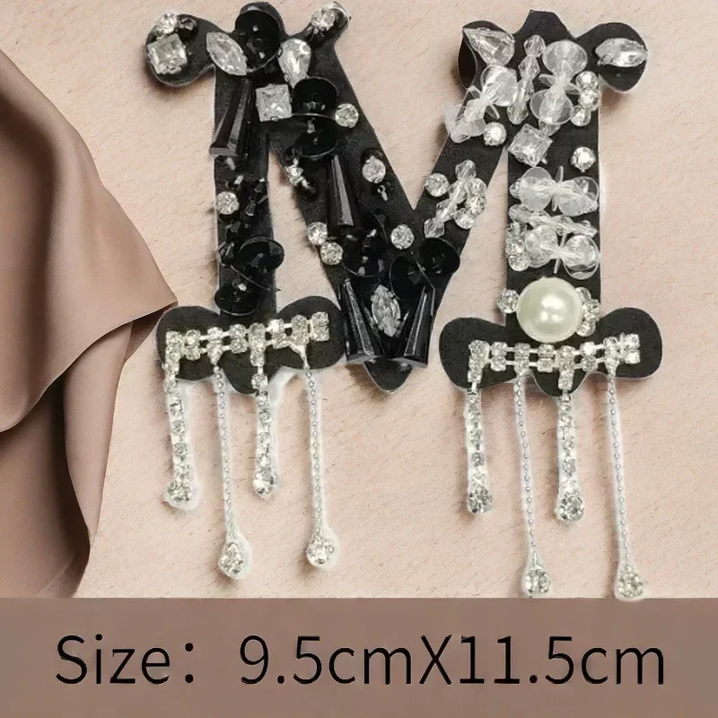 Patch de couture en perles de cristal, motif Alphabet, à la mode, pour costume, tenue décontracté, tout décoratif, bricolage, bijoux de couture Patch de couture en perles de cristal, motif Alphabet, à la mode, pour costume, tenue décontracté, tout décoratif, bricolage, bijoux de couture