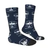supermarine spitfire hommes chaussettes d'équipage unisexe amusant avion de chasse pilote avion printemps été automne hiver robe chaussettes