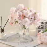 Bouquet de branches de fleurs de cerisier, branches courtes, fleur de pêche de printemps, fleur artificielle, décoration de la maison, petit Bouquet Bouquet de branches de fleurs de cerisier, branches courtes, fleur de pêche de printemps, fleur artificielle, décoration de la maison, petit Bouquet