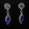 ensemble de trois pièces collier et boucles d'oreilles en cristal, chaîne de clavicule à franges en losange, bijoux de luxe exagérés en strass légers