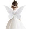 ailes de fée papillon colorées en organza scintillant, ailes de princesse d'elfe faites à la main, accessoires de costume