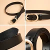 beautoday ceinture en cuir de vache véritable pour femme, ceinture en métal nar, ceinture rétro simple, ceinture monochrome pour robe en jean, ceinture faite à la main, 91012
