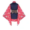 costume de cosplay anime demon slayer pour enfant, ensemble complet, kimono, masque d'halloween, uniforme de fête pour enfants, taille feestpak