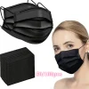 Masques faciaux jetables noirs, 100 pièces, masques de protection Anti-poussière respirants à 3 couches pour le travail de voyage quotidien, accessoire de soins du visage