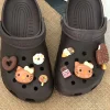 chaussures de chat crème glacée au chocolat japonais kawaii, décoration florale, chaussures donut de dessin animé, décoration florale, ornement, cadeau d'anniversaire