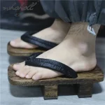 Pantoufles japonaises Geta en bois pour hommes et femmes, sabots à plateforme à deux dents, sandales de samouraï, chaussures de Cosplay, tongs à fond épais
