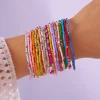 Ensemble de Bracelets bohème en perles de riz colorées pour femmes, extensible, réglable, chaîne enroulée empilée, bijoux à main, cadeau de plage d’été Ensemble de Bracelets bohème en perles de riz colorées pour femmes, extensible, réglable, chaîne enroulée empilée, bijoux à main, cadeau de plage d’été