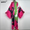 winyi catwalk kimono femmes imprimé bulle ourlet manteau à manches longues cardigan abaya dubaï luxe maillots de bain couvrir boho robe caftan