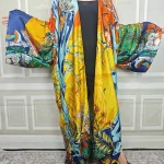 Cardigan Kimono Boho Chic grande taille-imprimé à la mode pour femmes, couverture de plage légère d&rsquo;été, robe Poncho décontractée pour femmes