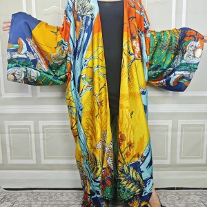 Cardigan Kimono Boho Chic grande taille-imprimé à la mode pour femmes, couverture de plage légère d&rsquo;été, robe Poncho décontractée pour femmes