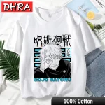 Anime japonais Jujutsu Kaisen t-shirt pour hommes Gojo Satoru impression graphique t-shirts unisexe Harajuku mode décontracté femmes mignon t-shirt