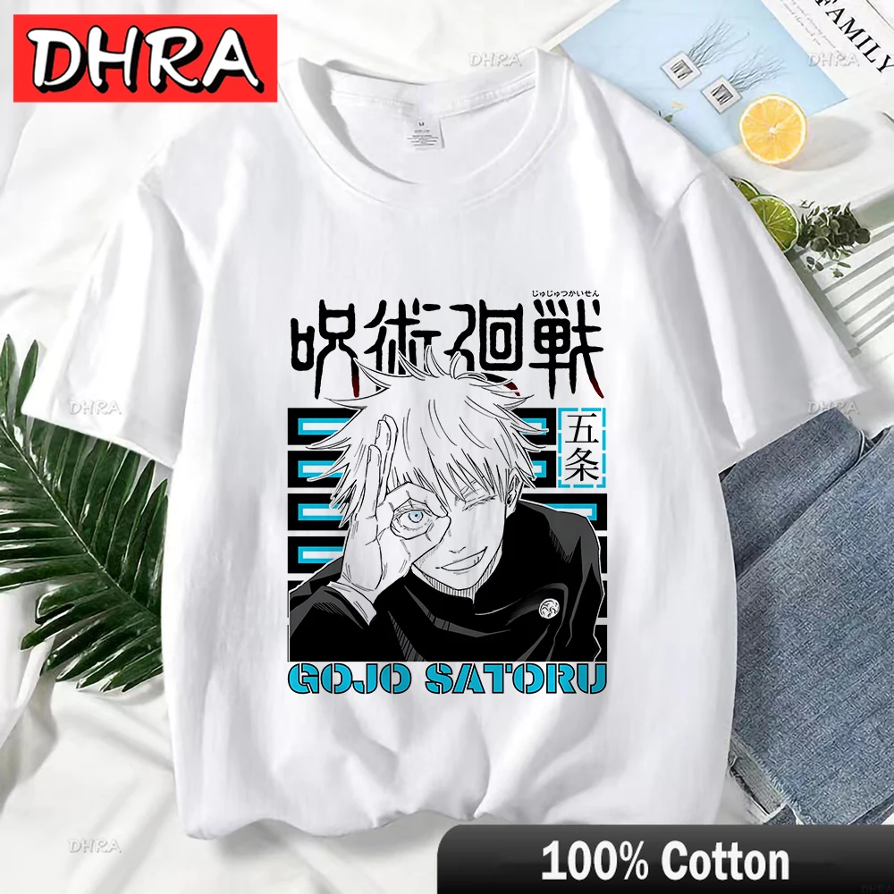 Anime japonais Jujutsu Kaisen t-shirt pour hommes Gojo Satoru impression graphique t-shirts unisexe Harajuku mode décontracté femmes mignon t-shirt Anime japonais Jujutsu Kaisen t-shirt pour hommes Gojo Satoru impression graphique t-shirts unisexe Harajuku mode décontracté femmes mignon t-shirt