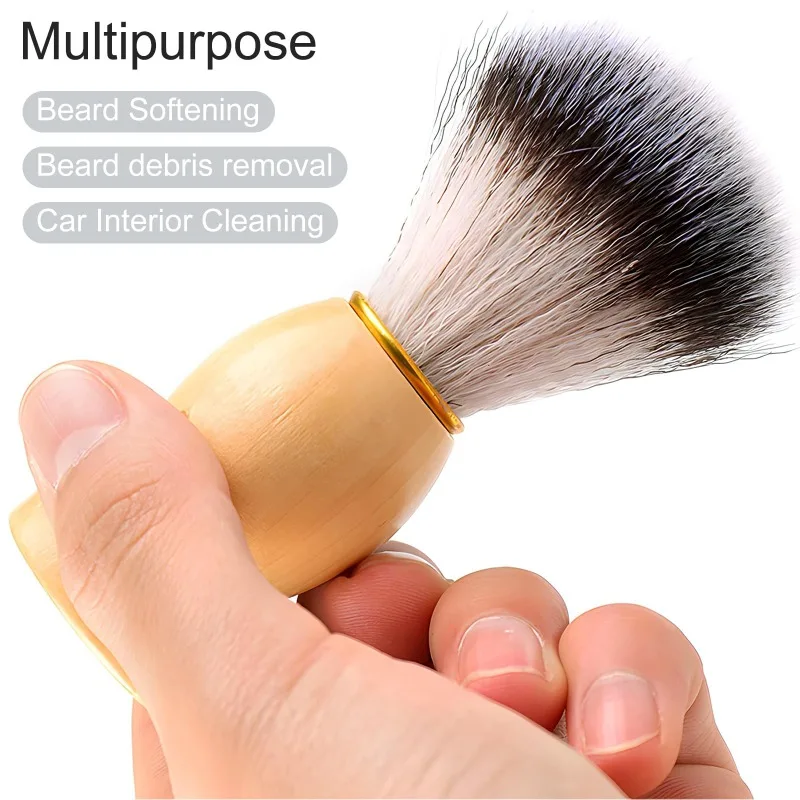 brosse de rasage pour cheveux de qualité supérieure avec manche en bois lisse, outil de luxe de qualité barbier pour le rasage, le soin de la barbe et le nettoyage du visage brosse de rasage pour cheveux de qualité supérieure avec manche en bois lisse, outil de luxe de qualité barbier pour le rasage, le soin de la barbe et le nettoyage du visage 