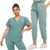 vêtements de salle d'opération violets, uniformes médicaux, ensemble de gommages de travail d'hôpital, combinaison de chirurgie dentaire pour infirmière médicale, vêtements de travail