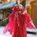 Robe Hanfu Vintage pour femmes, robe de danse sur scène traditionnelle chinoise, Costume de Cosplay féerique, ensemble Hanfu rouge, tenues de princesse élégantes