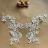 dentelle brodée blanche de riz de contour de fil d'argent de modèle européen, matériaux de patch de robe de mariage de bricolage, combinaison d'ab, nouveau, 2024