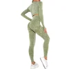 nadanbao ensemble deux pièces pour femme, leggings de fitness push up, haut court d'entraînement, vêtements de sport, collants de yoga imbibés, automne et hiver