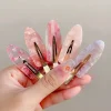 sakura – pince à cheveux en acétate rose sans couture, pince à bec de canard sans courbure, frange antidérapante, épingle à cheveux pour salon de coiffure pour femmes et filles