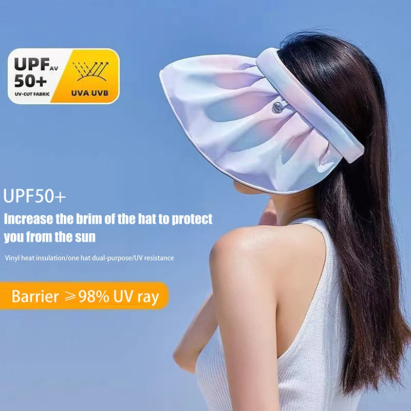 chapeau de soleil d'été à double usage pour femmes, casquette de voyage en plein air, protection uv, chapeau de plage de mer, visière à large bord chapeau de soleil d'été à double usage pour femmes, casquette de voyage en plein air, protection uv, chapeau de plage de mer, visière à large bord