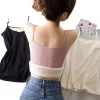 femmes hiver sous vêtements chauds couleur unie thermique décontracté vêtements de nuit sexy élasticité femme mince velours t shirt hauts sans manche