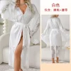 femmes robe longue élégante kimono peignoir mariée cadeau de mariage robe dentelle patchwork chemise de nuit dame ample homewear lingerie intime