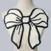 col brodé fleur nœud tridimensionnel pour vêtements pour femmes, patch de décoration de robe, accessoires de revers de corsage