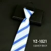 7cm8cm hommes cravate pré attaché affaires mariage facile à porter cravate fermeture éclair paresseux pré attaché style coréen solide plaid femmes cravate