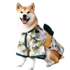 adorable robe kimono en brocart pour animaux de compagnie, robe de style japonais pour animaux de compagnie, motif floral avec nœud papillon, costume pour chiens et chats