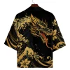 kimono japonais pour hommes et femmes, chemise imprimée dragon démon, vêtements cardigan harajuku pour hommes et femmes, kimono traditionnel haori