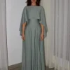 oisslec robe de soirée longue à volants pour femme, tenue de bal, dubaï, arabie saoudite