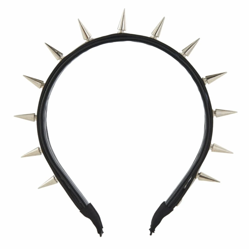 serre tête à pointes en cuir, bandeau à rivets, bandeau punk, diadèmes gothiques, bandeau steampunk rock pour hommes serre tête à pointes en cuir, bandeau à rivets, bandeau punk, diadèmes gothiques, bandeau steampunk rock pour hommes