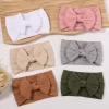 joli bandeau pour nouveau né fille, tricot élastique, turban pour enfants, nœuds en nylon doux, couvre chef pour enfants, accessoires pour cheveux