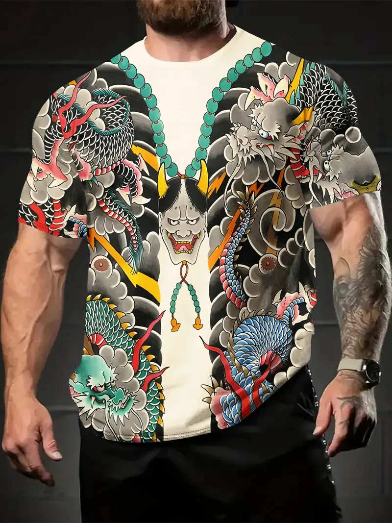 harajuku samouraï t shirt pour hommes 2025 nouvelle mode décontracté hommes t shirt à manches courtes été anime japonais 3d imprimé y2k hauts harajuku samouraï t shirt pour hommes 2025 nouvelle mode décontracté hommes t shirt à manches courtes été anime japonais 3d imprimé y2k hauts
