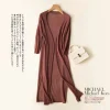cardigan tricoté pour femmes, kimono long d'été, chemisier fin, haut boho, chemise de plage surdimensionnée, automne 2025