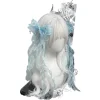 pince à cheveux style dentelle originale, double queue de cheval, accessoire japonais otaku, sous culture, conception de couleur d'eau, casque pour accès à la mode
