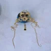 coiffure chinoise plaquée or pour femme, double phénix et fleurs, épingle à cheveux à long pompon