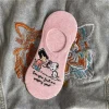 snoopy chaussettes fille décontracté polyvalent tendance mode chaussettes invisibles dessin animé autour antidérapant mince respirant chaussettes femmes cadeau