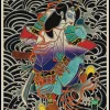 affiche d'art de tatouage japonais, autocollant mural en papier kraft, décoration de la maison