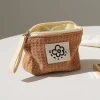 porte monnaie japonais mignon simple gaufre porte monnaie sac de poignet pour femme été fleur nouveau sac