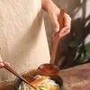 cuillère à soupe japonaise en bois, louches de cuisine, grande cuillère à ramen japonaise, passoire à pot chaud, ustensiles de cuisine recyclables