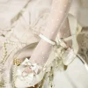 ji love – sandales à talons hauts pour femmes, chaussures originales japonaises, spice girl, saveur ancienne, pantoufles en dentelle avec nœud en perles, lolita love