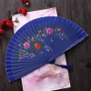 pxpc fan danse espagnole traditionnelle, fan soie double face avec des fournitures fête décoration élégants