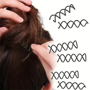 Épingles à cheveux en spirale, pointes rondes anti-rayures, épingle à cheveux à vis torsadée pour femmes, Style de cheveux pour chignon, bricolage noir, 10 pièces/paquet